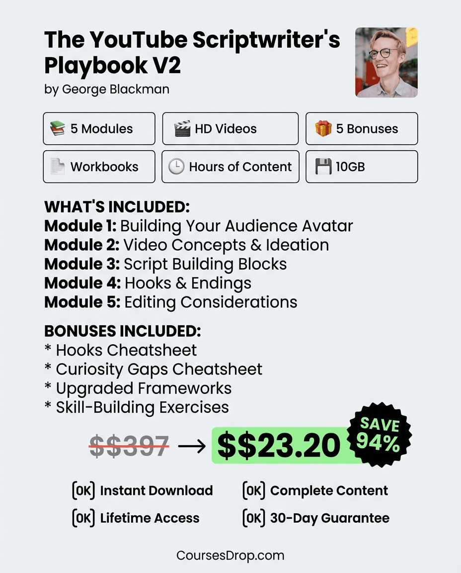 The YouTube Scriptwriter's Playbook V2 infographic
